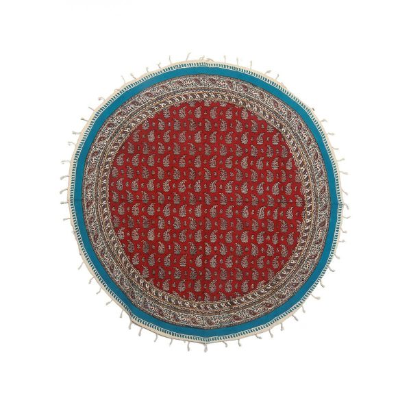 Round Tablecloth | Hand Printed Ghalamkar | HGH7121 - Image 1