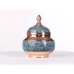 Turquoise Inlaying (FiroozehKoobi) Sugar/Candy Pot - HTI3001