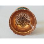 Turquoise Stone & Copper Pedestal Candy/Nuts Bowl Dish - HTI2012 - Image 2