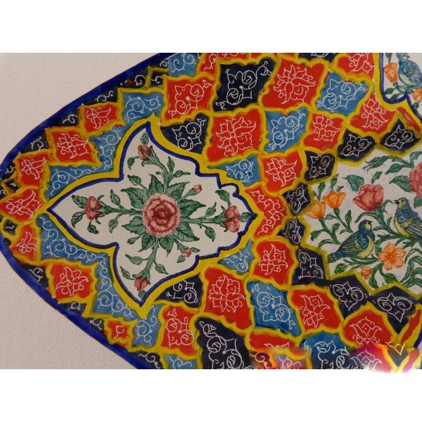 Unique Enameled Oval Dish (Custom Bird & Flower Design) - HE3026 - Image 3